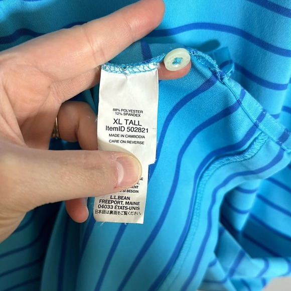 L.L. Bean Striped Slightly Fitted Short Sleeve Polo Shirt Men’s XLT - Picture 4 of 5